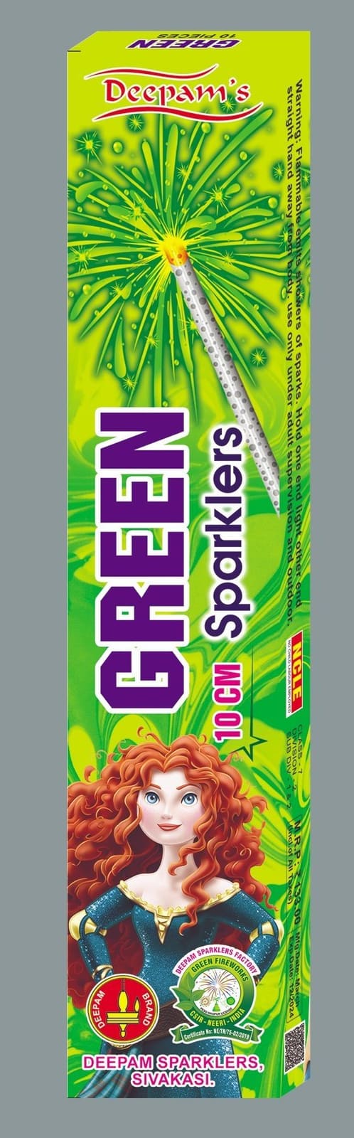 10 Cm Green Sparkle